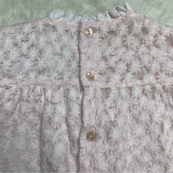 Pili Carrera Baby Girl Pink Lace Short Sleeve Dress 18 Months Mande in Spain - Picture 6 of 13